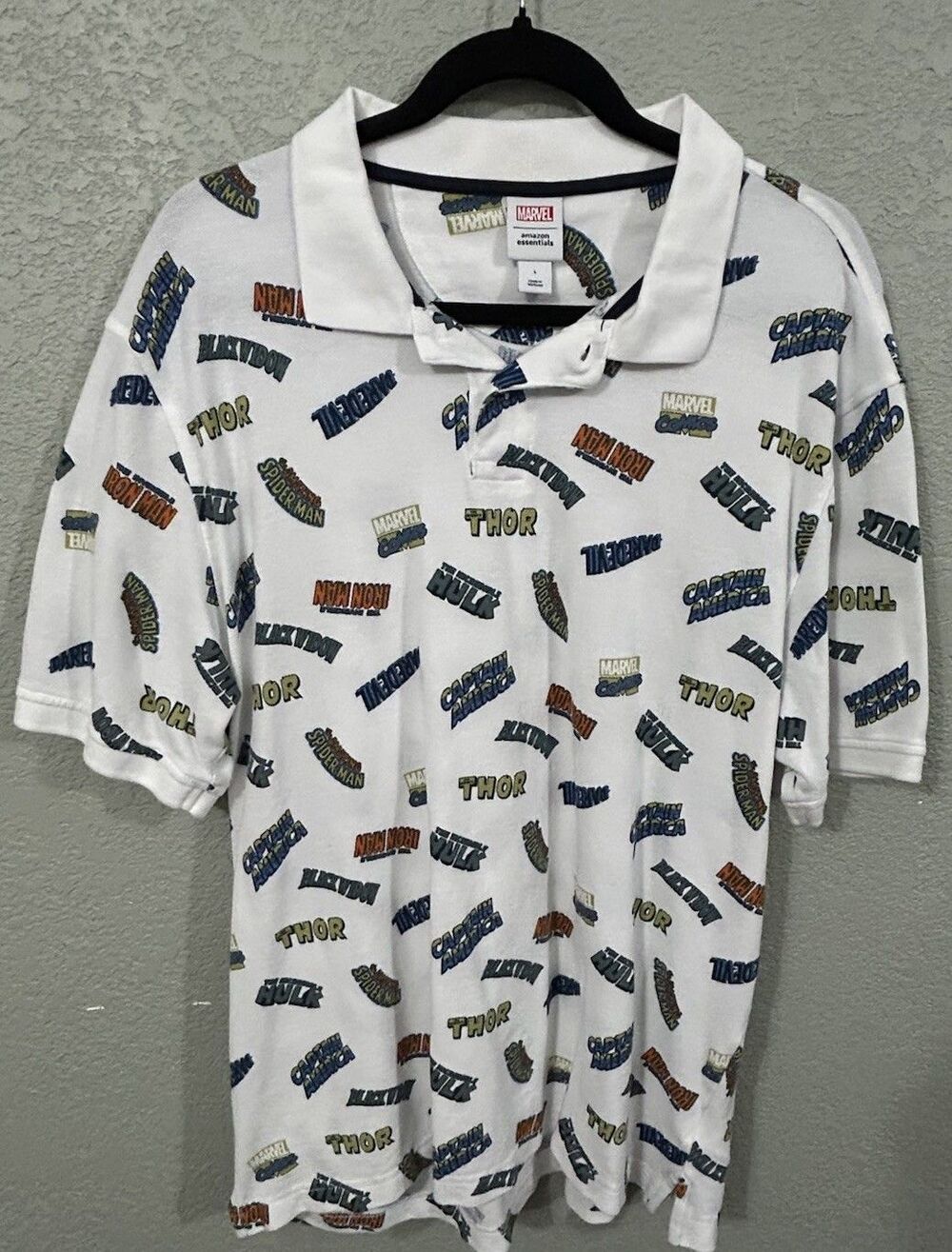 Marvel Men's Polo Shirt 100% Cotton Size Large